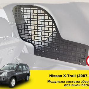 Модульна система зберігання Molle (Молле) для вікон багажника Nissan X-Trail T31 (2007-2014)