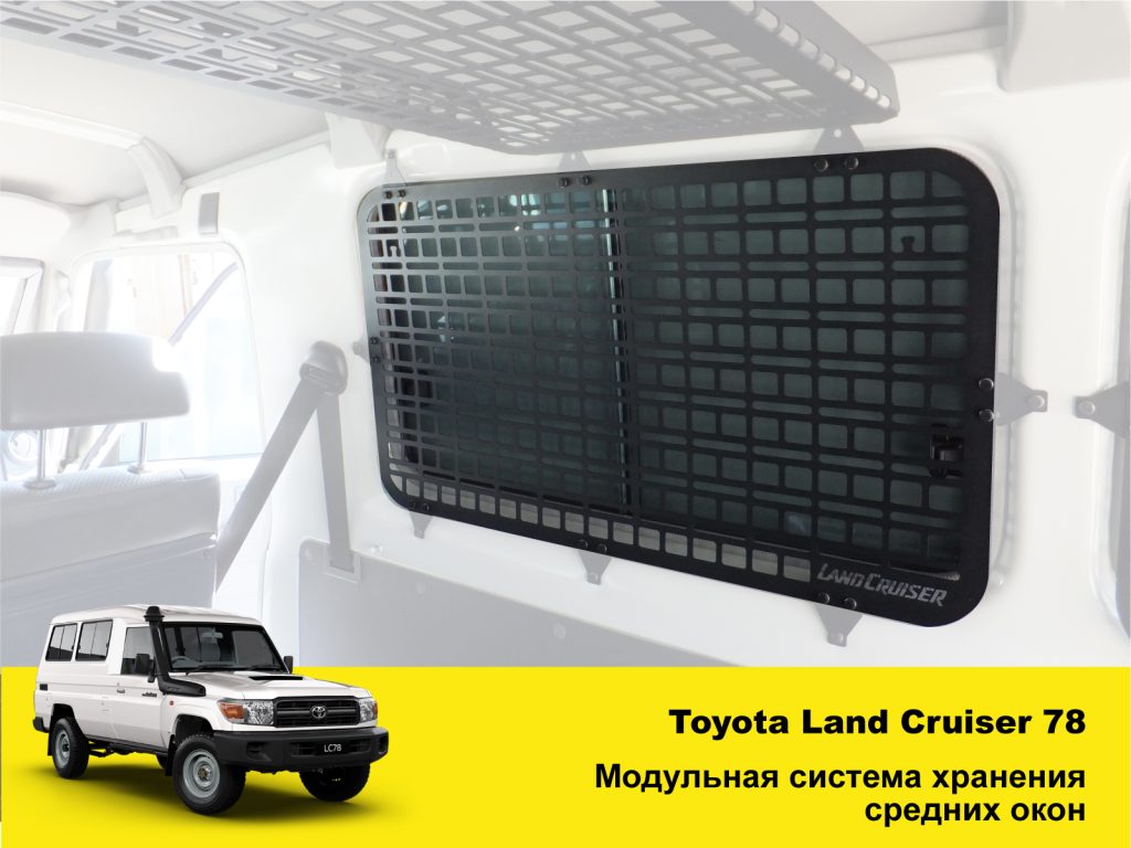 Модульна система зберігання Molle (Молле) для середніх вікон Toyota Land Cruiser 78