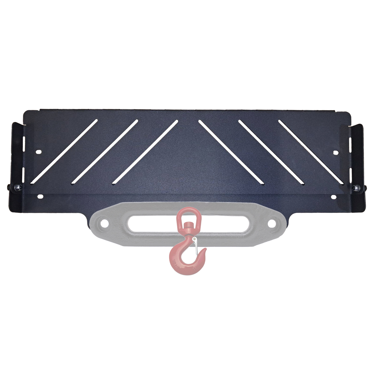 Відкидна рамка номерного знака для встановлення на клюз лебідки