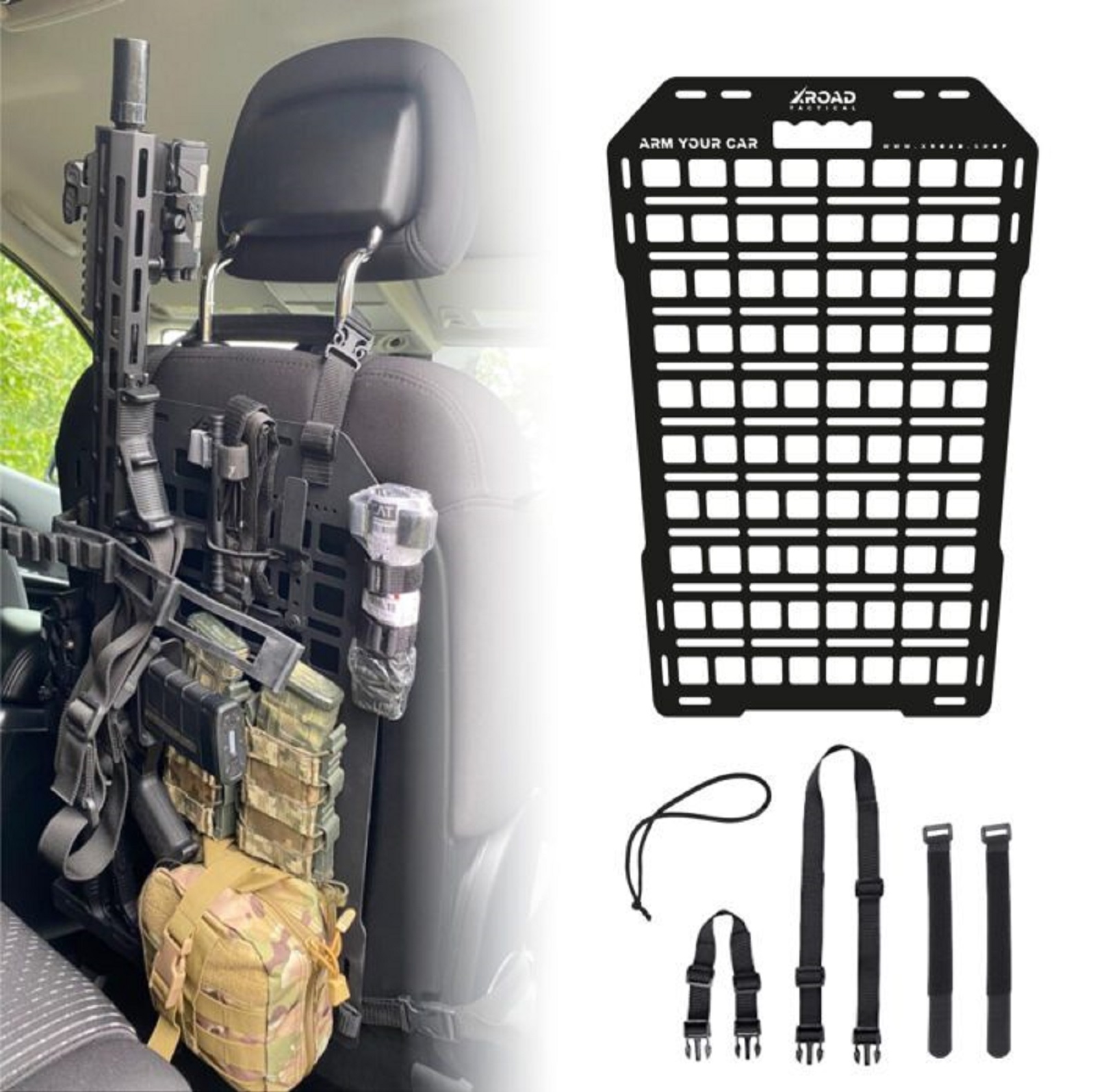 Універсальна тактична Молле панель на спинку сидіння 38х58 см