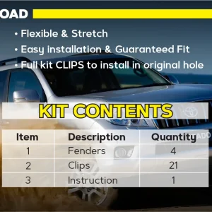 Комплект посиленого брудозахисту моторного відсіку з набором кліпс для Toyota Land Cruiser Prado 120