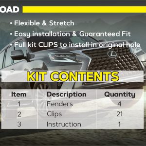 Комплект посиленого брудозахисту моторного відсіку з набором кліпс для Toyota Land Cruiser Prado 150 / Lexus GX 460