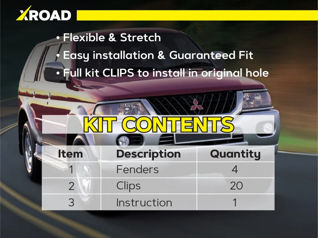 Комплект посиленого брудозахисту моторного відсіку з набором кліпс для Mitsubishi Pajero Sport G1 (1998-2008)