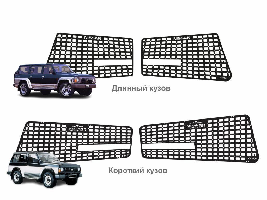 Модульна система зберігання Molle (Молле) для вікон багажника Nissan Patrol Y60